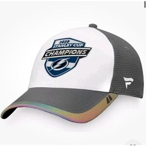 Tampa Bay Lightning Bolts 2020 Stanley Cup Champions Hat Black Gray Mens Unisex